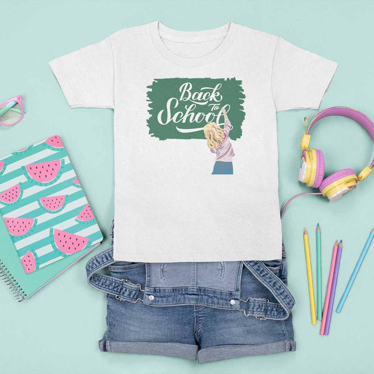 Back To School T Shirt For Kid Student Toddler Girl Green Board - Wonder Print Shop