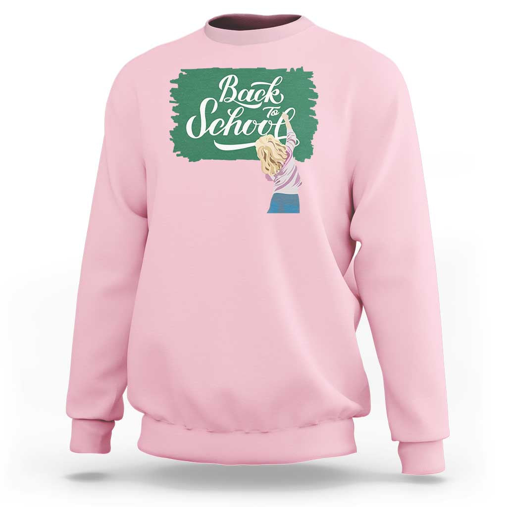 Back To School Sweatshirt Student Toddler Girl Green Board - Wonder Print Shop