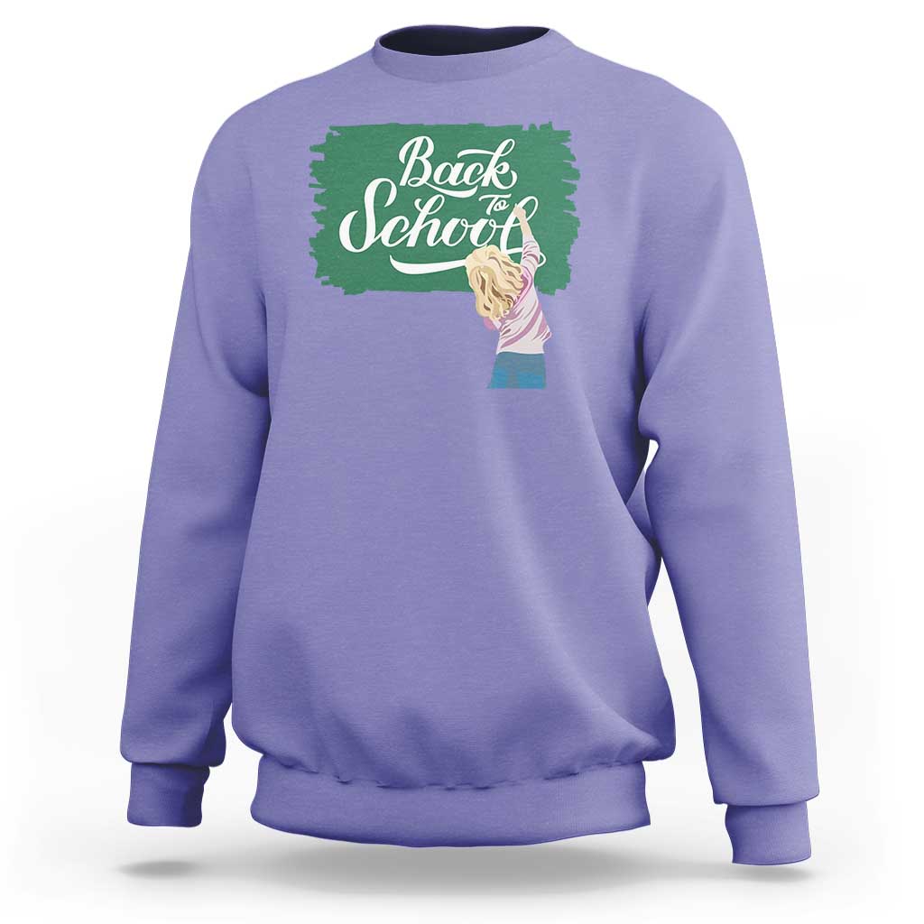 Back To School Sweatshirt Student Toddler Girl Green Board - Wonder Print Shop