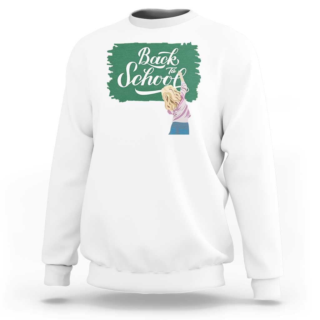 Back To School Sweatshirt Student Toddler Girl Green Board - Wonder Print Shop