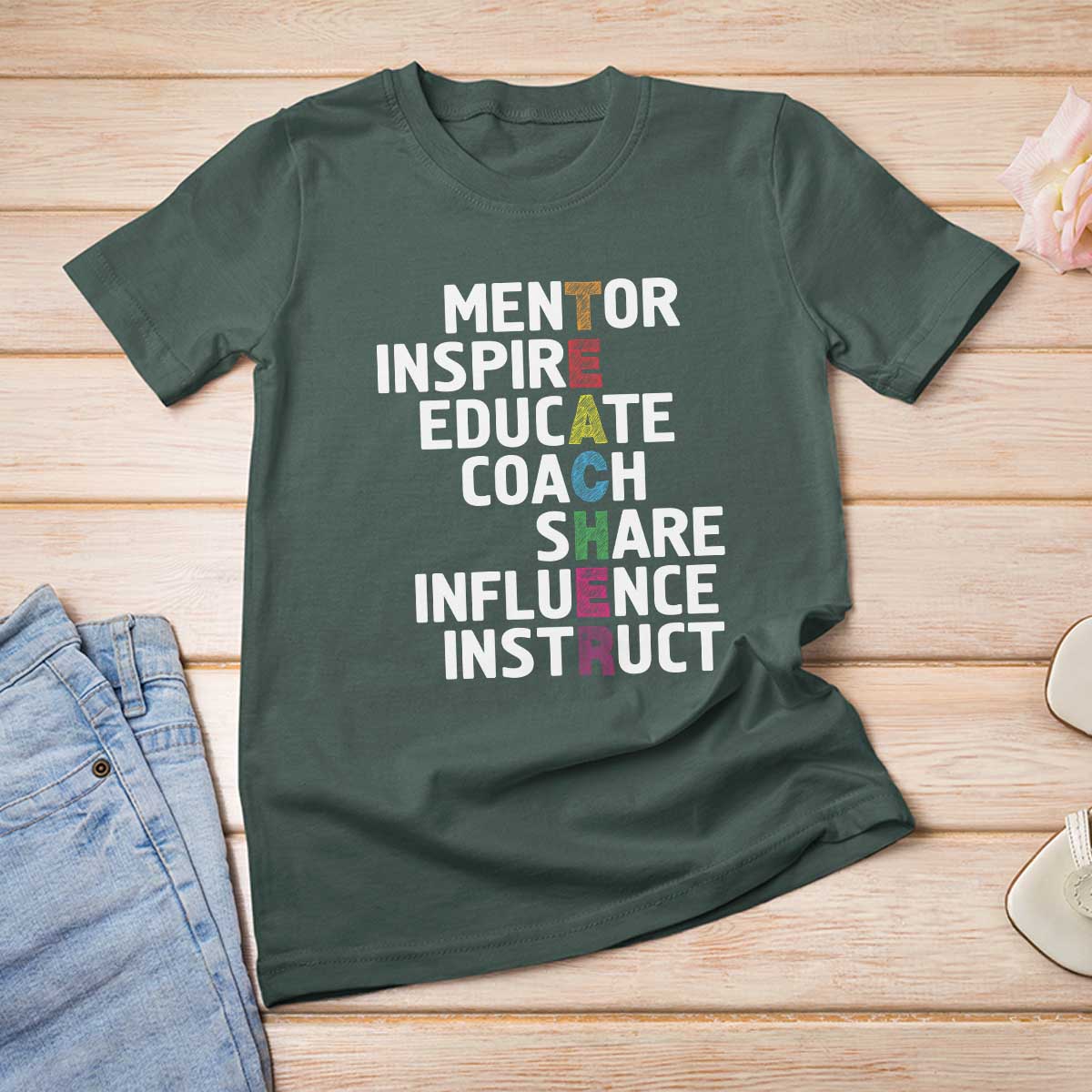 Inspirational Educator Teacher T Shirt For Women Back To School Mentor Coach - Wonder Print Shop