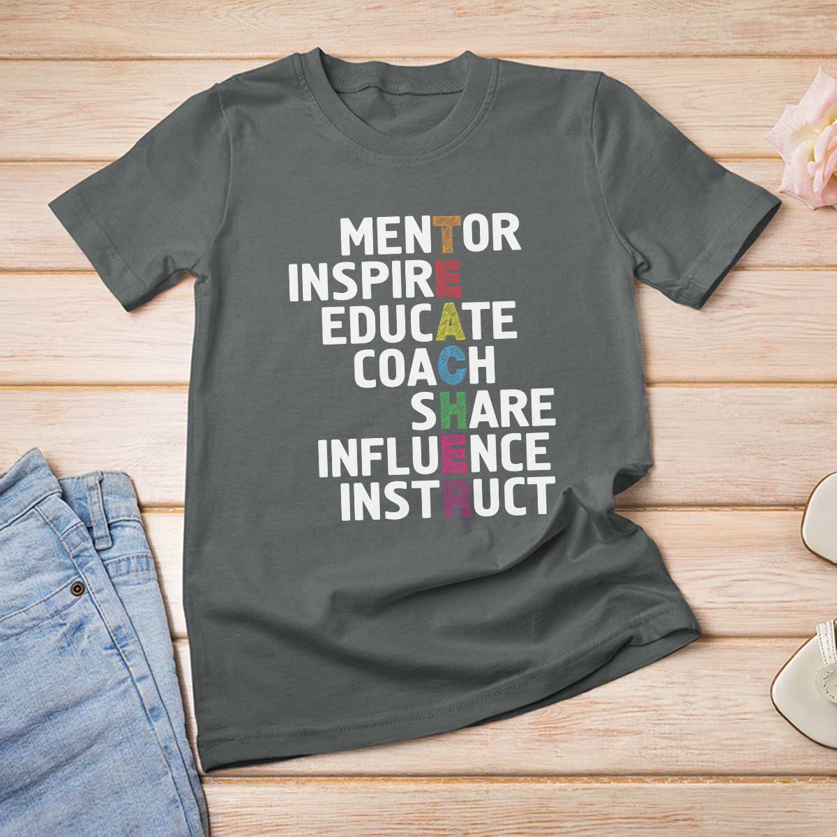 Inspirational Educator Teacher T Shirt For Women Back To School Mentor Coach - Wonder Print Shop