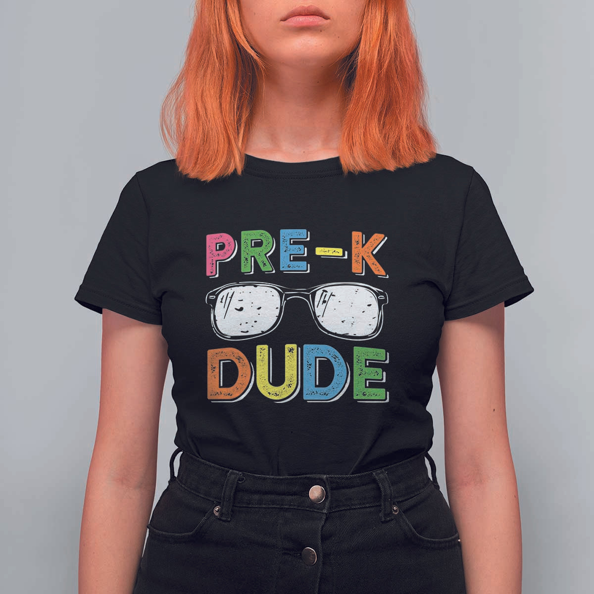 Pre-K Dude T Shirt For Women First Day Of School Glasses Nerd - Wonder Print Shop