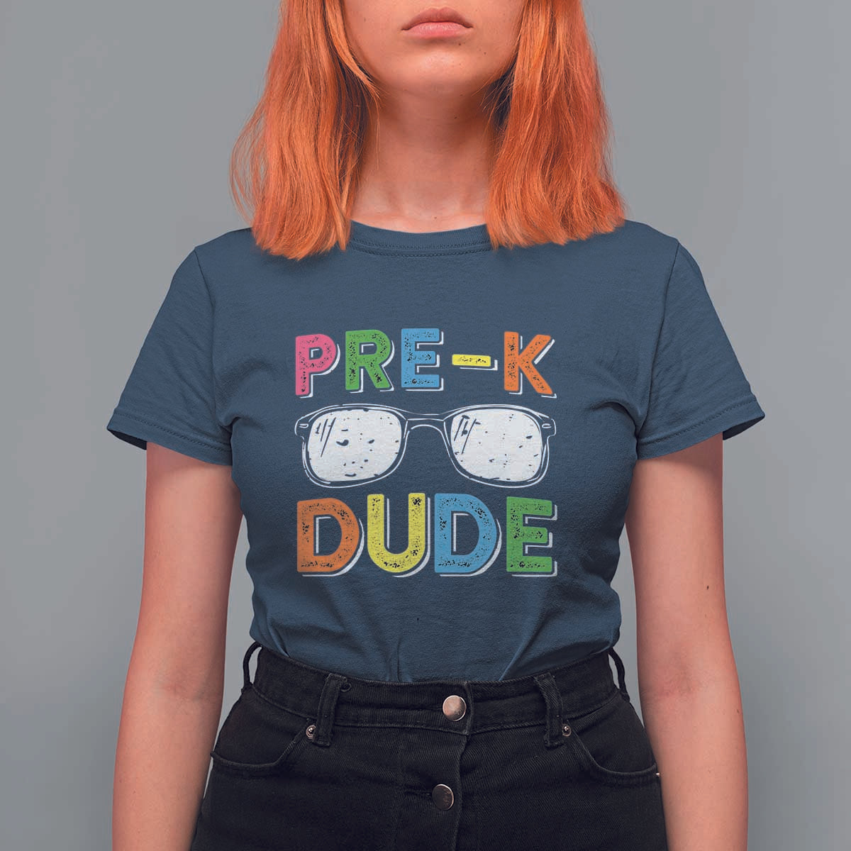 Pre-K Dude T Shirt For Women First Day Of School Glasses Nerd - Wonder Print Shop