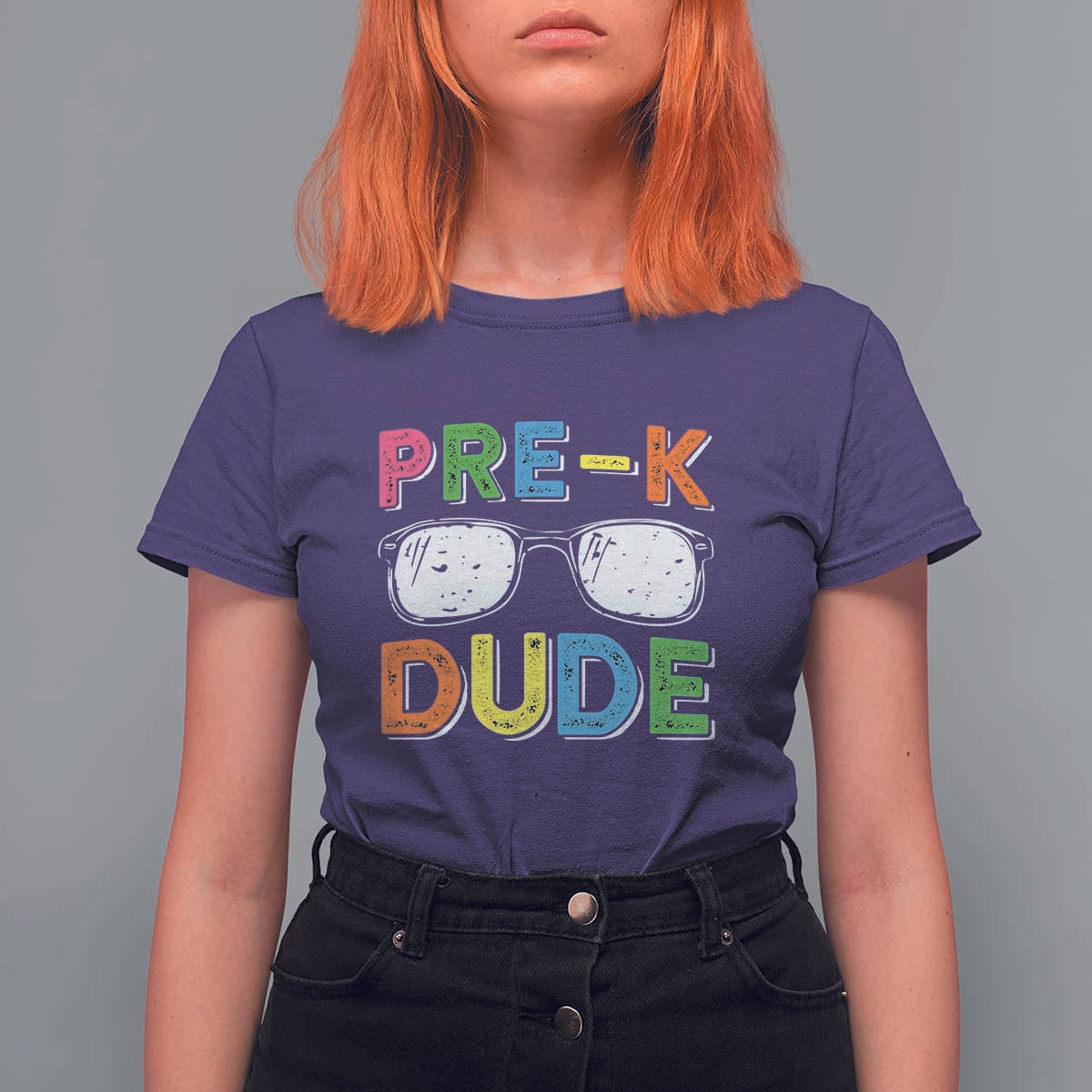 Pre-K Dude T Shirt For Women First Day Of School Glasses Nerd - Wonder Print Shop