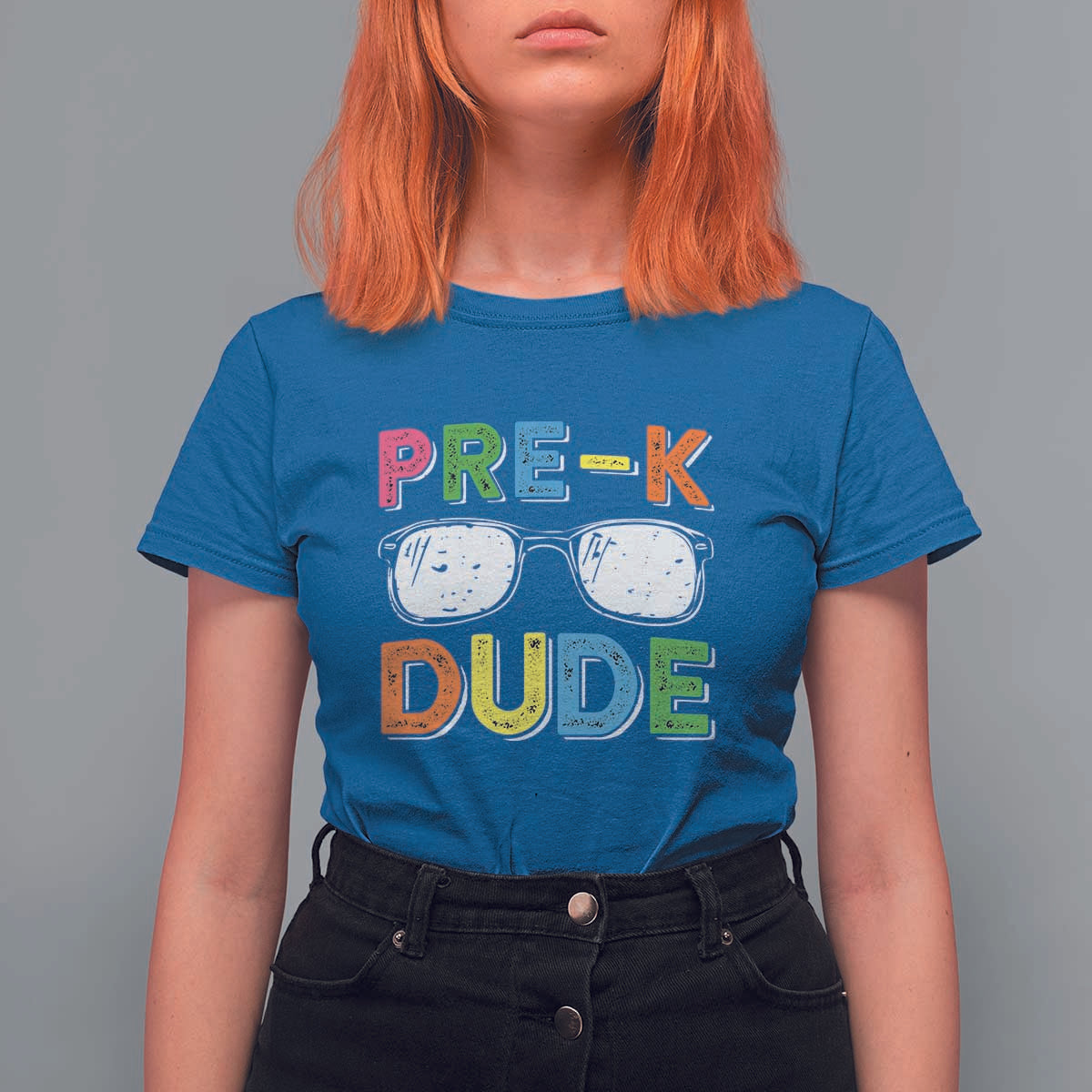 Pre-K Dude T Shirt For Women First Day Of School Glasses Nerd - Wonder Print Shop
