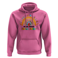 We Are Hungry For Learning Hoodie Back To School Rainbow Caterpillar Apple - Wonder Print Shop