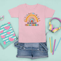 We Are Hungry For Learning T Shirt For Kid Back To School Rainbow Caterpillar Apple - Wonder Print Shop