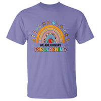 We Are Hungry For Learning T Shirt Back To School Rainbow Caterpillar Apple - Wonder Print Shop