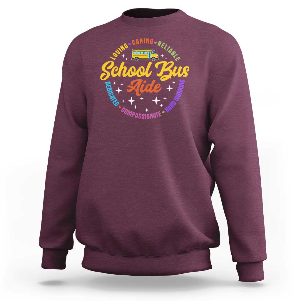 School Bus Aide Sweatshirt Back To School Matching Group Squad - Wonder Print Shop