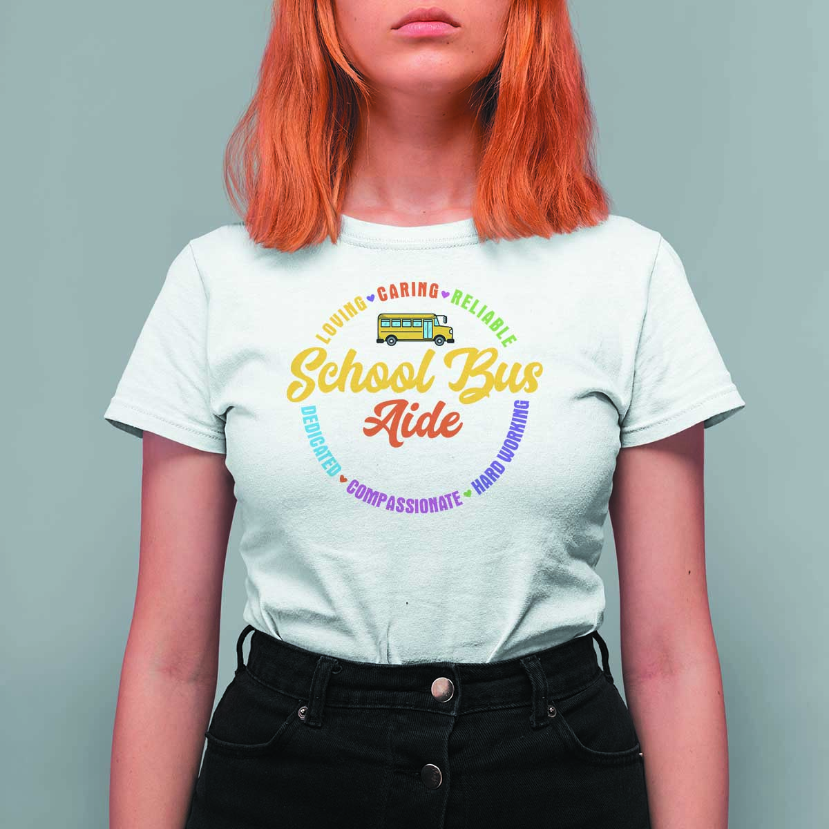 School Bus Aide T Shirt For Women Back To School Matching Group Squad - Wonder Print Shop