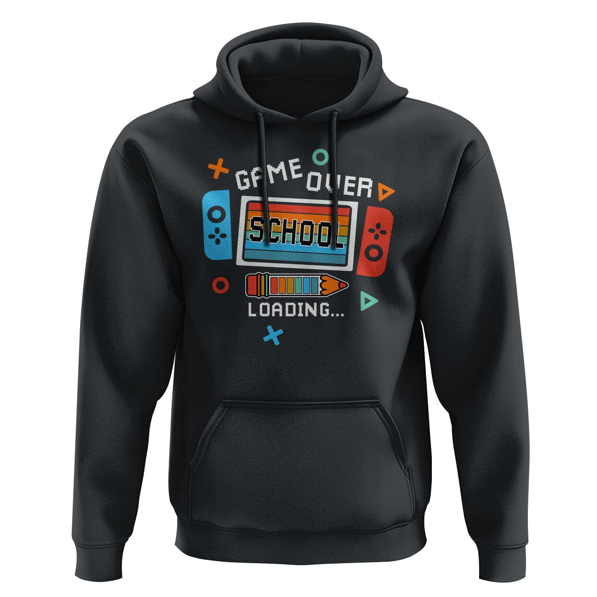 Game Over School Loading Hoodie Game Console Pencil End Summer - Wonder Print Shop