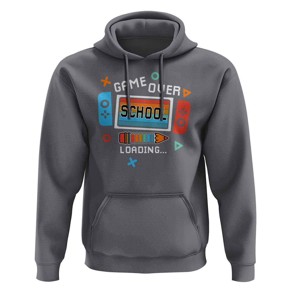 Game Over School Loading Hoodie Game Console Pencil End Summer - Wonder Print Shop