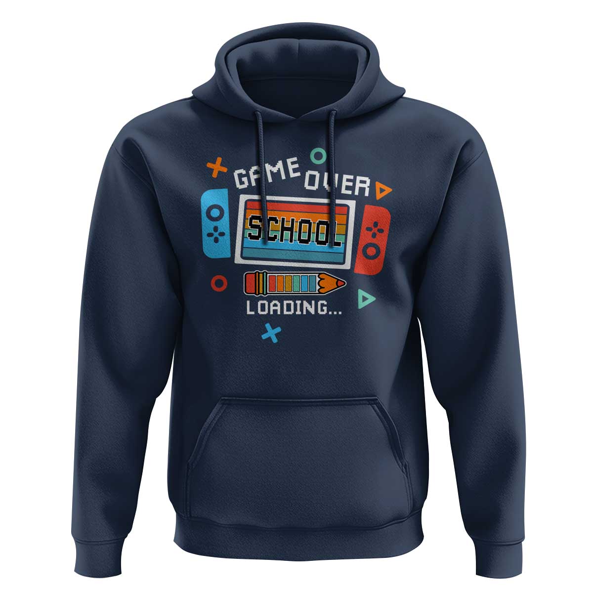 Game Over School Loading Hoodie Game Console Pencil End Summer - Wonder Print Shop