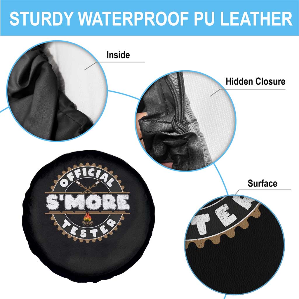 Funny Official Smores Tester Spare Tire Cover Camping Chocolate Marshmallow