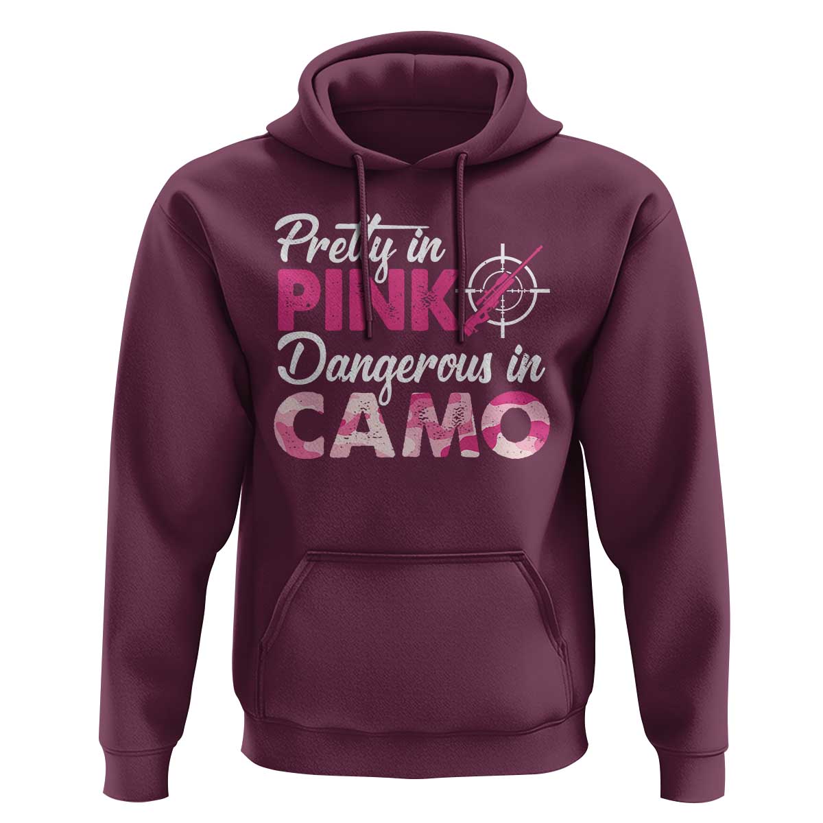 Funny Hunter Hoodie Pretty In Pink Dangerous In Camo Hunting - Wonder Print Shop