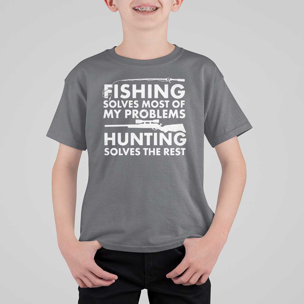Funny Hunter T Shirt For Kid Fishing And Hunting Father's Day - Wonder Print Shop