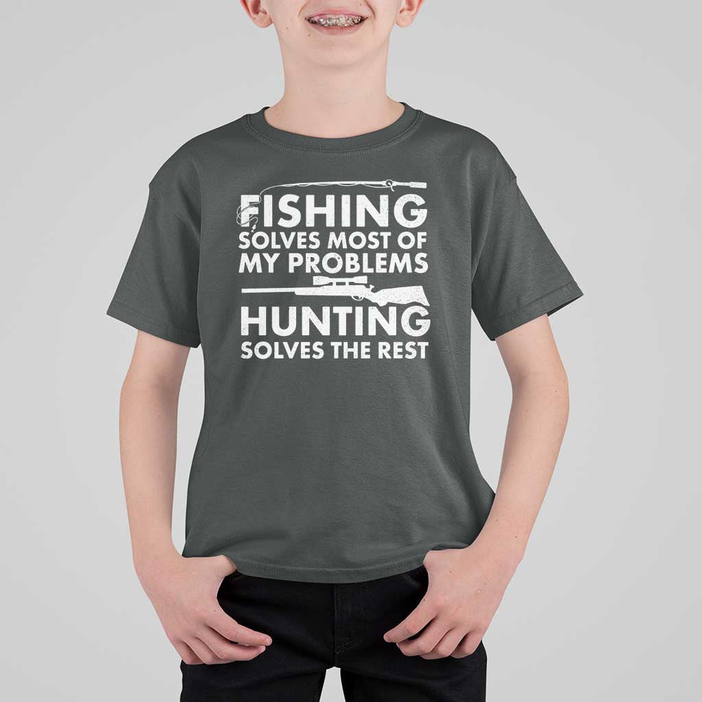 Funny Hunter T Shirt For Kid Fishing And Hunting Father's Day - Wonder Print Shop
