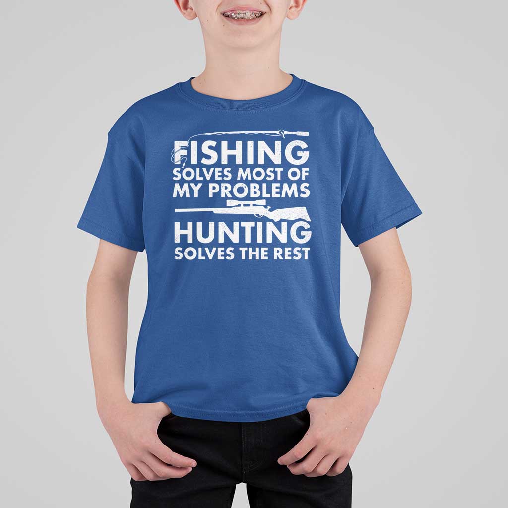 Funny Hunter T Shirt For Kid Fishing And Hunting Father's Day - Wonder Print Shop