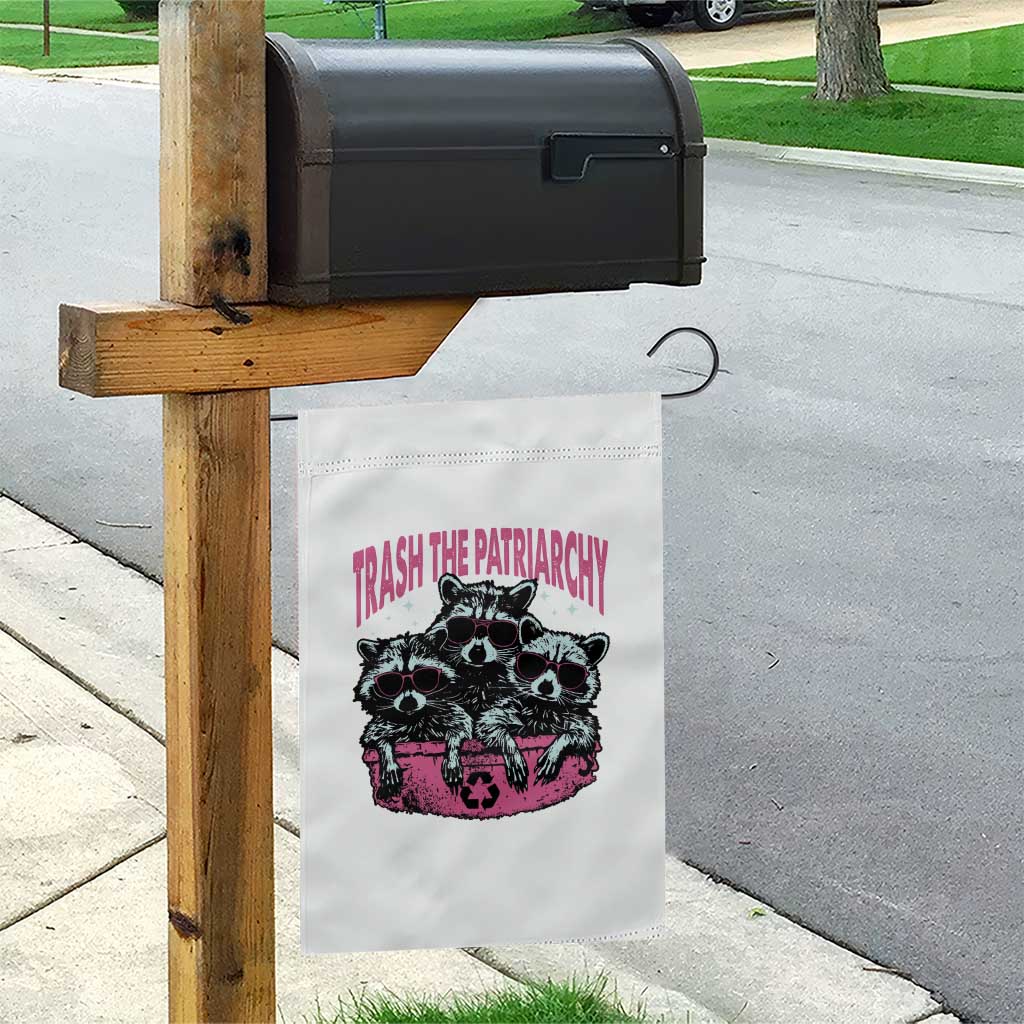 Funny Trash The Patriarchy Garden Flag Feral Feminist Racoon - Wonder Print Shop