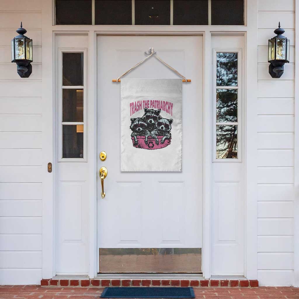 Funny Trash The Patriarchy Garden Flag Feral Feminist Racoon - Wonder Print Shop