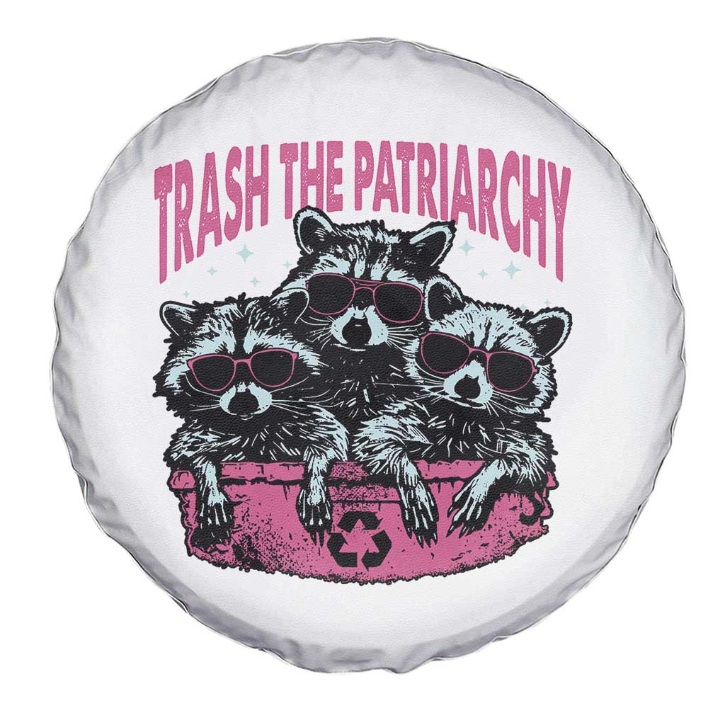 Funny Trash The Patriarchy Spare Tire Cover Feral Feminist Racoon - Wonder Print Shop