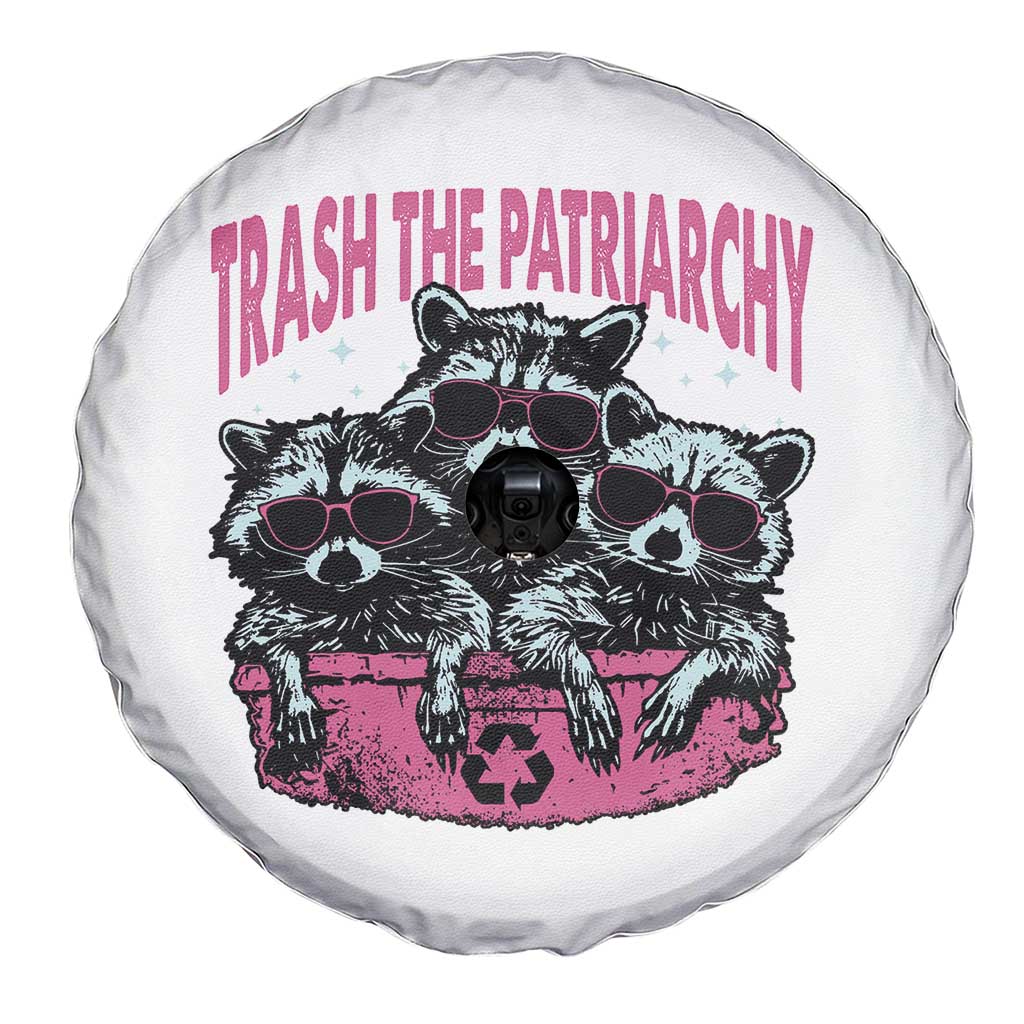 Funny Trash The Patriarchy Spare Tire Cover Feral Feminist Racoon - Wonder Print Shop