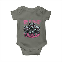 Funny Trash The Patriarchy Baby Onesie Feral Feminist Racoon - Wonder Print Shop