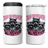 Funny Trash The Patriarchy 4 in 1 Can Cooler Tumbler Feral Feminist Racoon - Wonder Print Shop