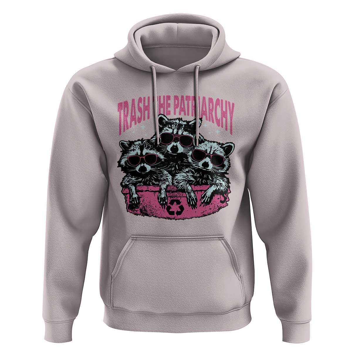 Funny Trash The Patriarchy Hoodie Feral Feminist Racoon - Wonder Print Shop