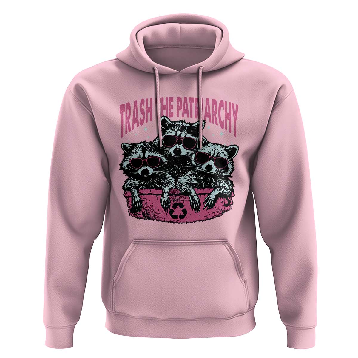 Funny Trash The Patriarchy Hoodie Feral Feminist Racoon - Wonder Print Shop
