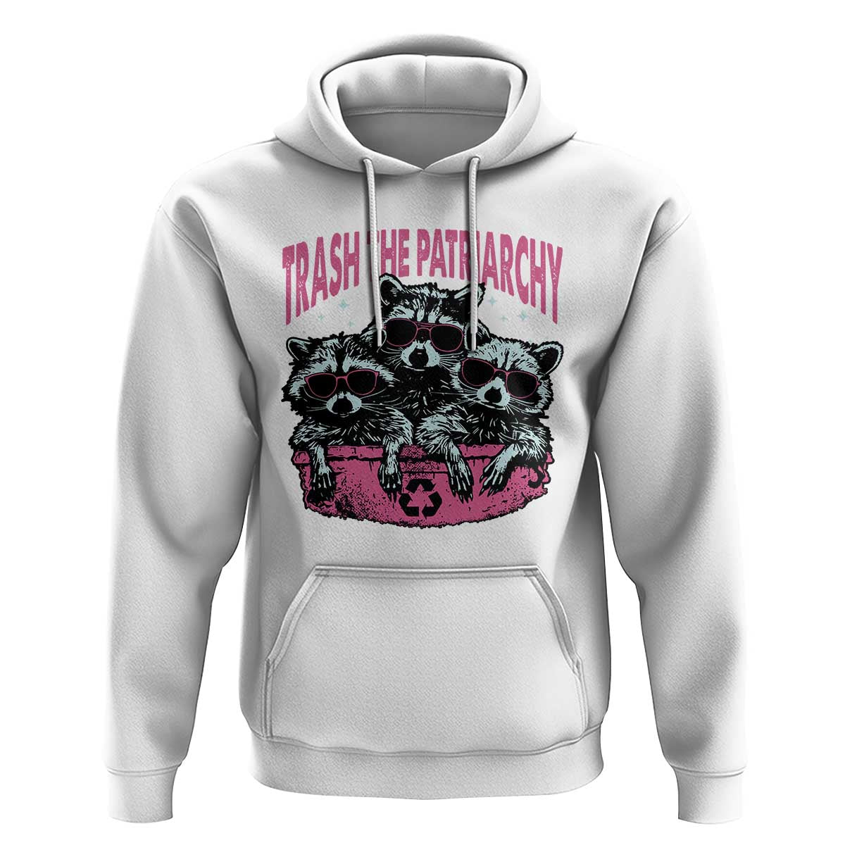 Funny Trash The Patriarchy Hoodie Feral Feminist Racoon - Wonder Print Shop