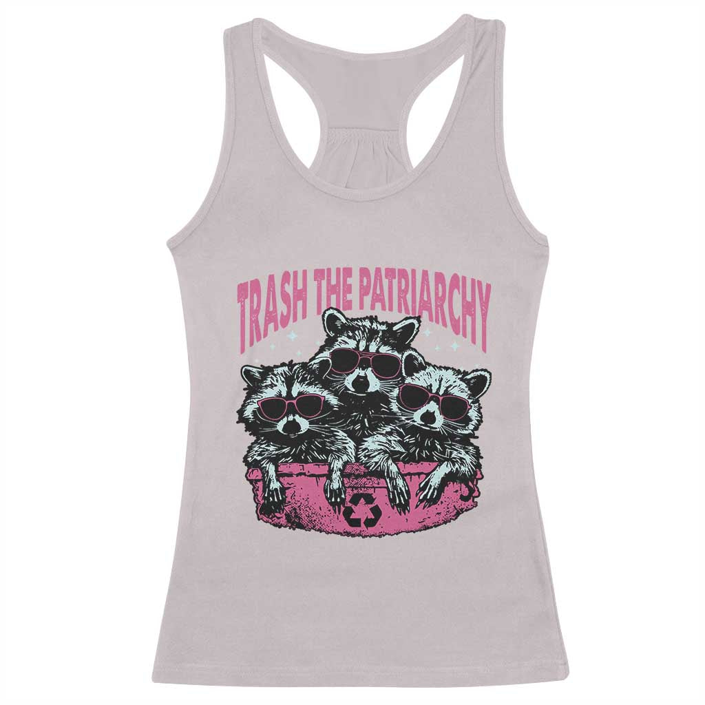 Funny Trash The Patriarchy Racerback Tank Top Feral Feminist Racoon - Wonder Print Shop