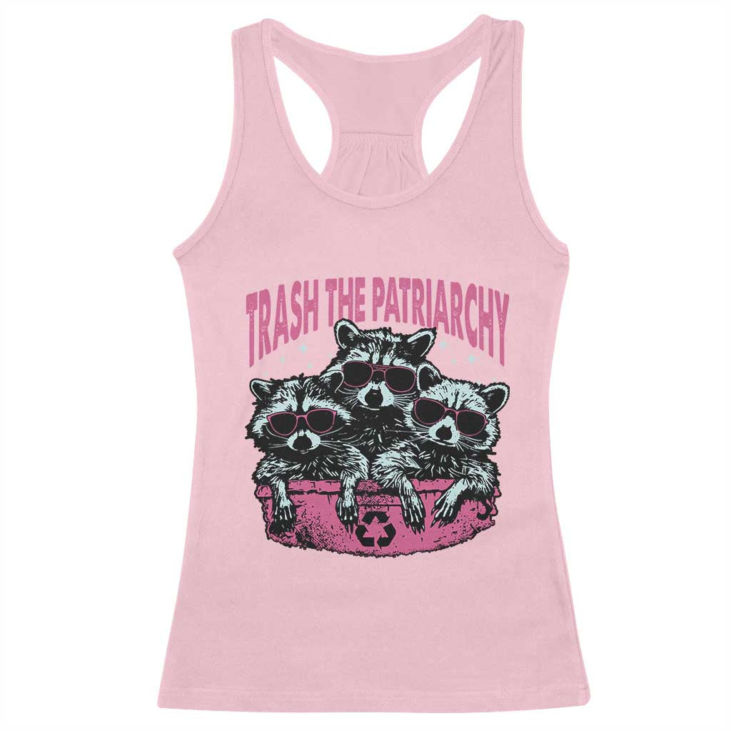 Funny Trash The Patriarchy Racerback Tank Top Feral Feminist Racoon - Wonder Print Shop