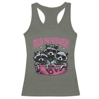 Funny Trash The Patriarchy Racerback Tank Top Feral Feminist Racoon - Wonder Print Shop