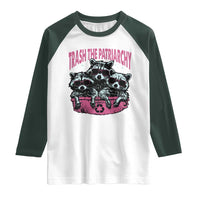 Funny Trash The Patriarchy Raglan Shirt Feral Feminist Racoon - Wonder Print Shop