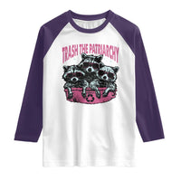 Funny Trash The Patriarchy Raglan Shirt Feral Feminist Racoon - Wonder Print Shop