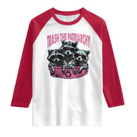 Funny Trash The Patriarchy Raglan Shirt Feral Feminist Racoon - Wonder Print Shop