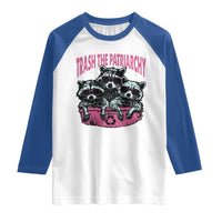 Funny Trash The Patriarchy Raglan Shirt Feral Feminist Racoon - Wonder Print Shop