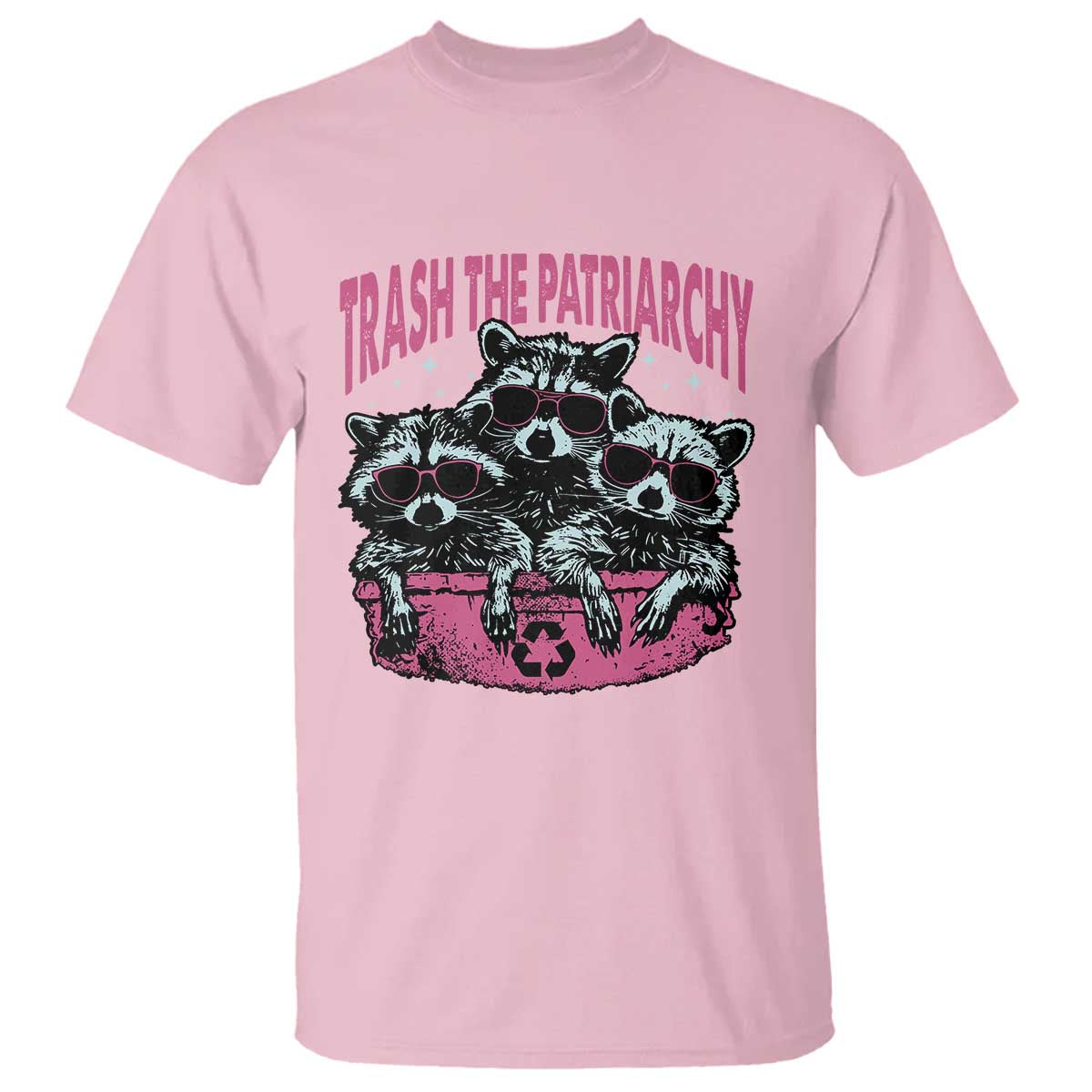 Funny Trash The Patriarchy T Shirt Feral Feminist Racoon - Wonder Print Shop