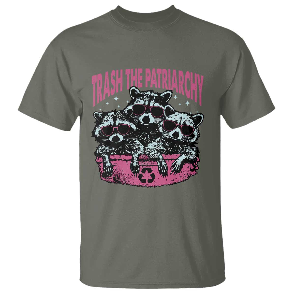 Funny Trash The Patriarchy T Shirt Feral Feminist Racoon - Wonder Print Shop