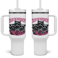 Funny Trash The Patriarchy Tumbler With Handle Feral Feminist Racoon - Wonder Print Shop