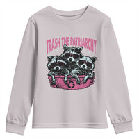 Funny Trash The Patriarchy Youth Sweatshirt Feral Feminist Racoon - Wonder Print Shop