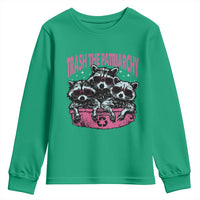 Funny Trash The Patriarchy Youth Sweatshirt Feral Feminist Racoon - Wonder Print Shop