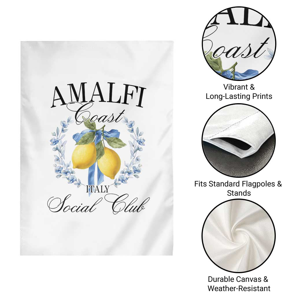 Amalfi Italy Coast Social Club Garden Flag Coquette Bow Lemon Travel - Wonder Print Shop