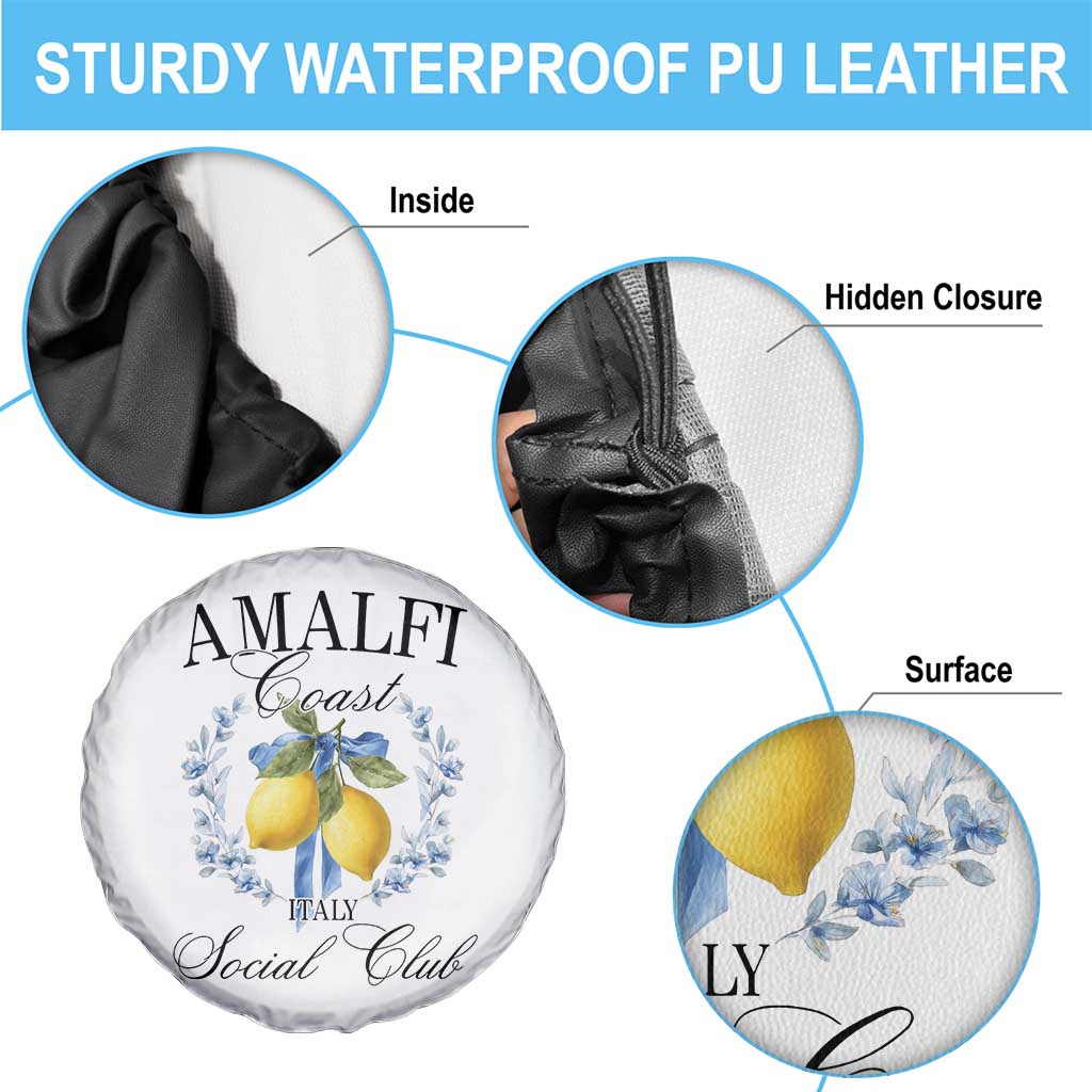 Amalfi Italy Coast Social Club Spare Tire Cover Coquette Bow Lemon Travel - Wonder Print Shop