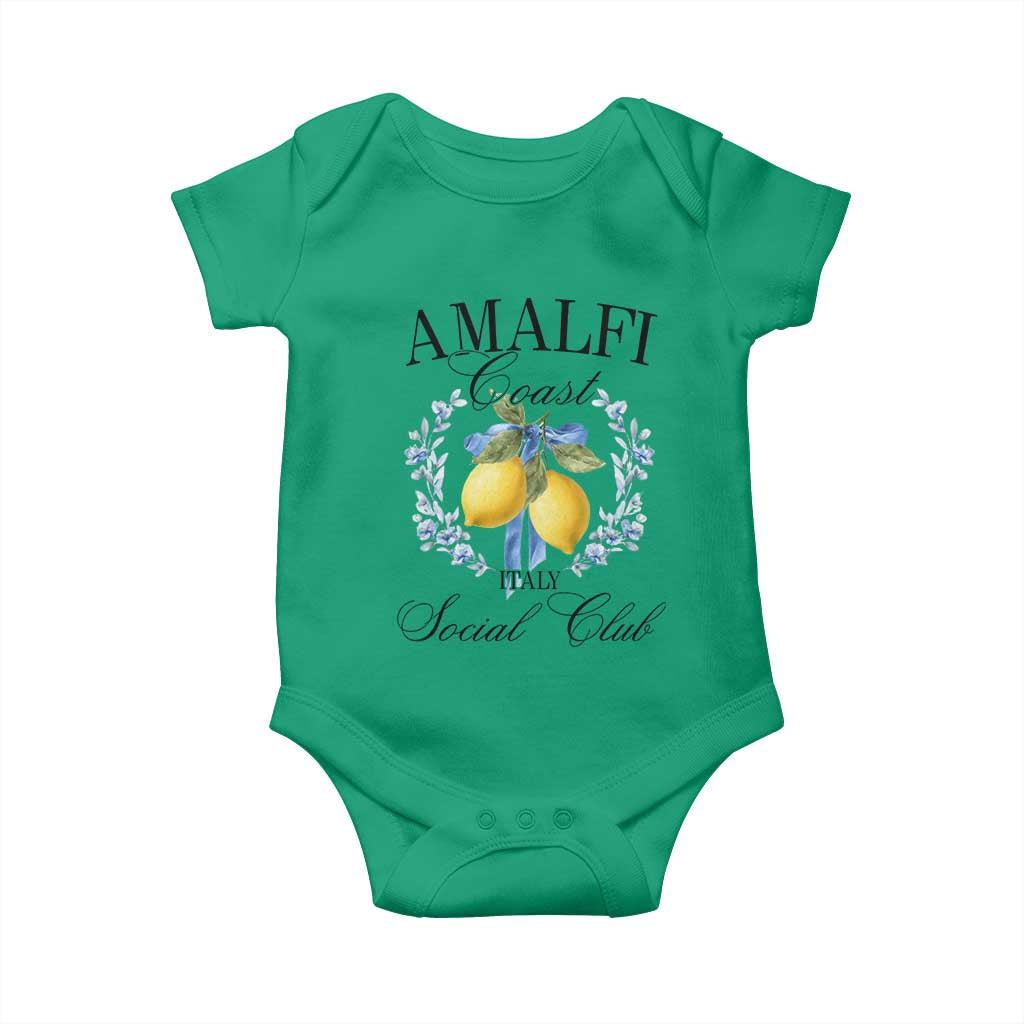 Amalfi Italy Coast Social Club Baby Onesie Coquette Bow Lemon Travel - Wonder Print Shop