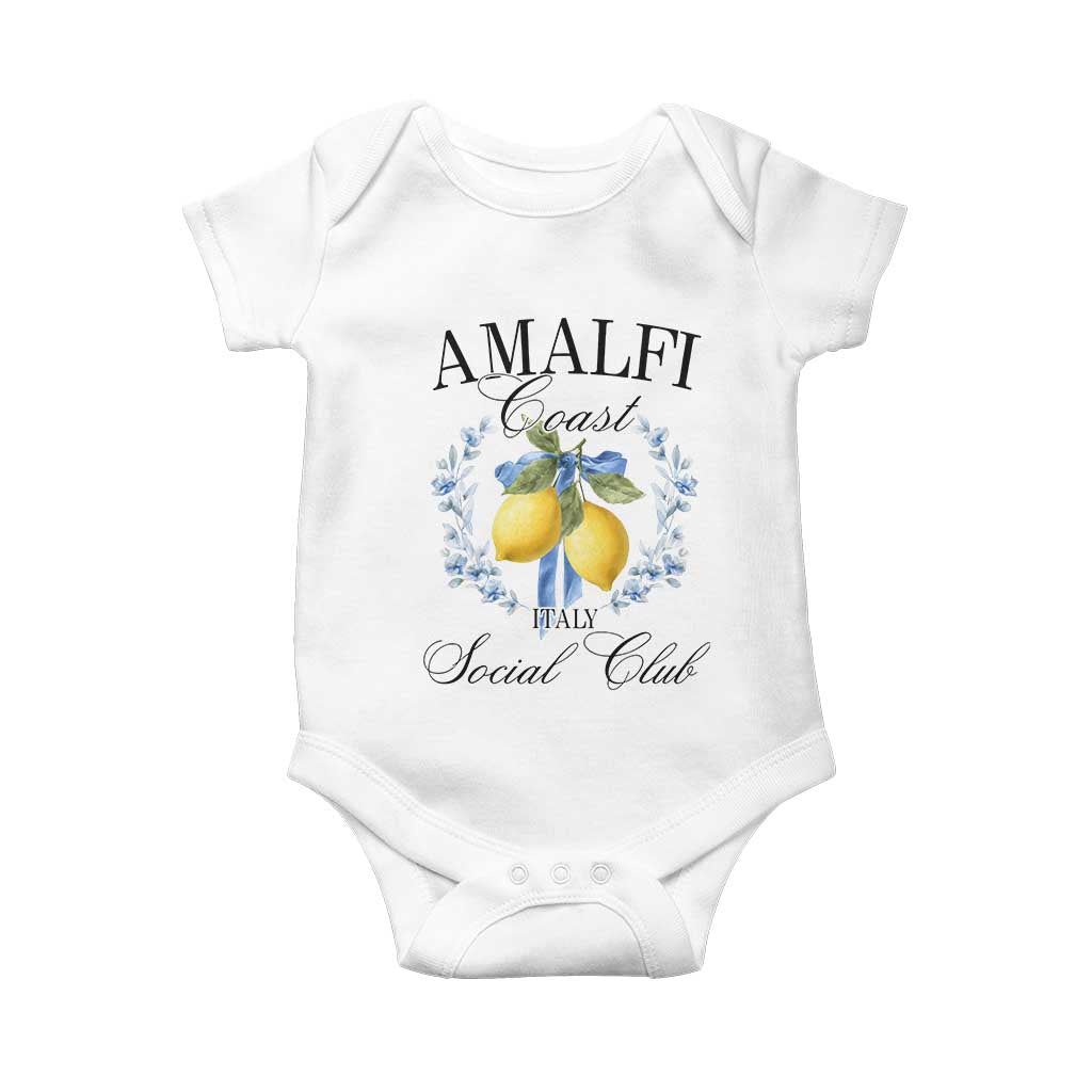 Amalfi Italy Coast Social Club Baby Onesie Coquette Bow Lemon Travel - Wonder Print Shop