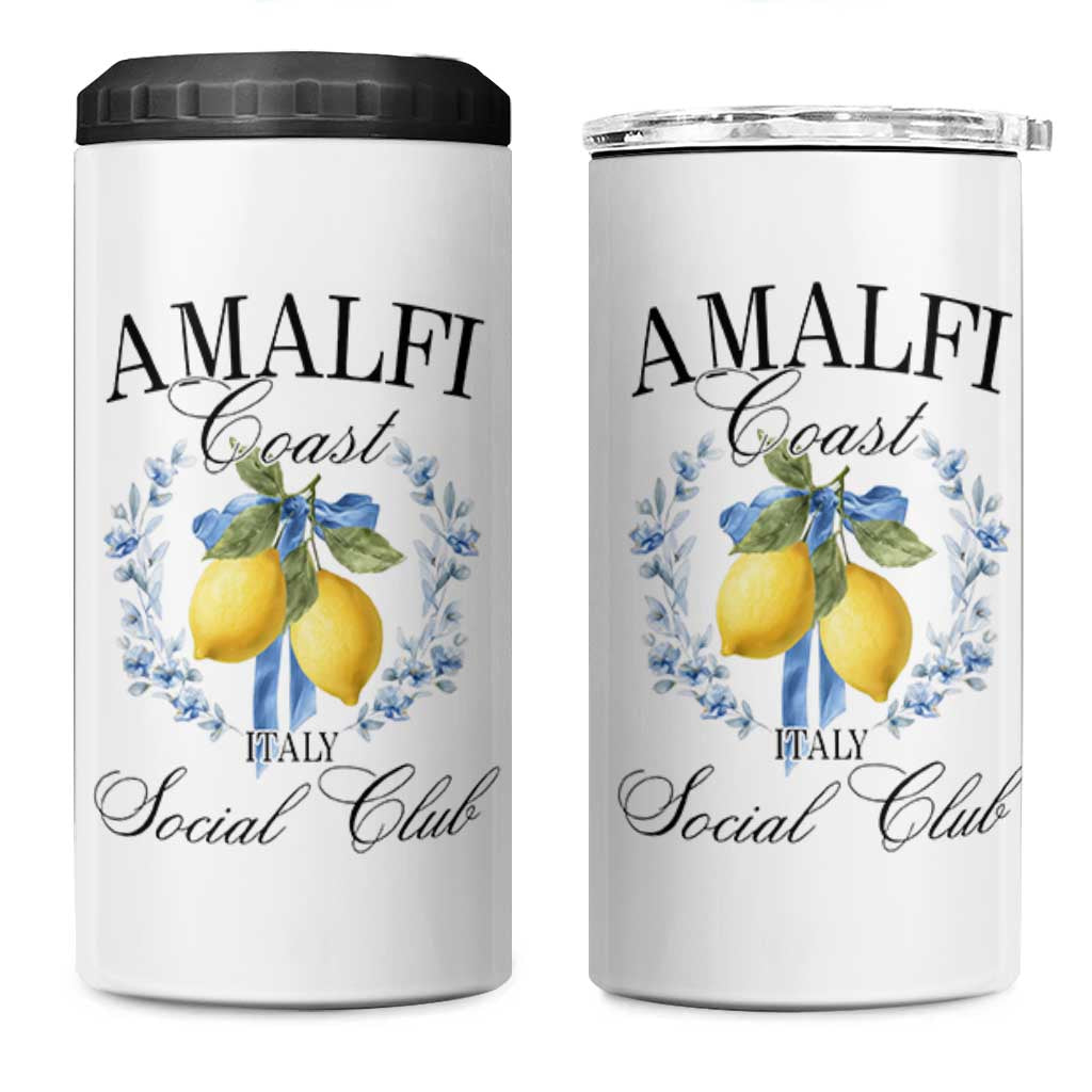 Amalfi Italy Coast Social Club 4 in 1 Can Cooler Tumbler Coquette Bow Lemon Travel - Wonder Print Shop