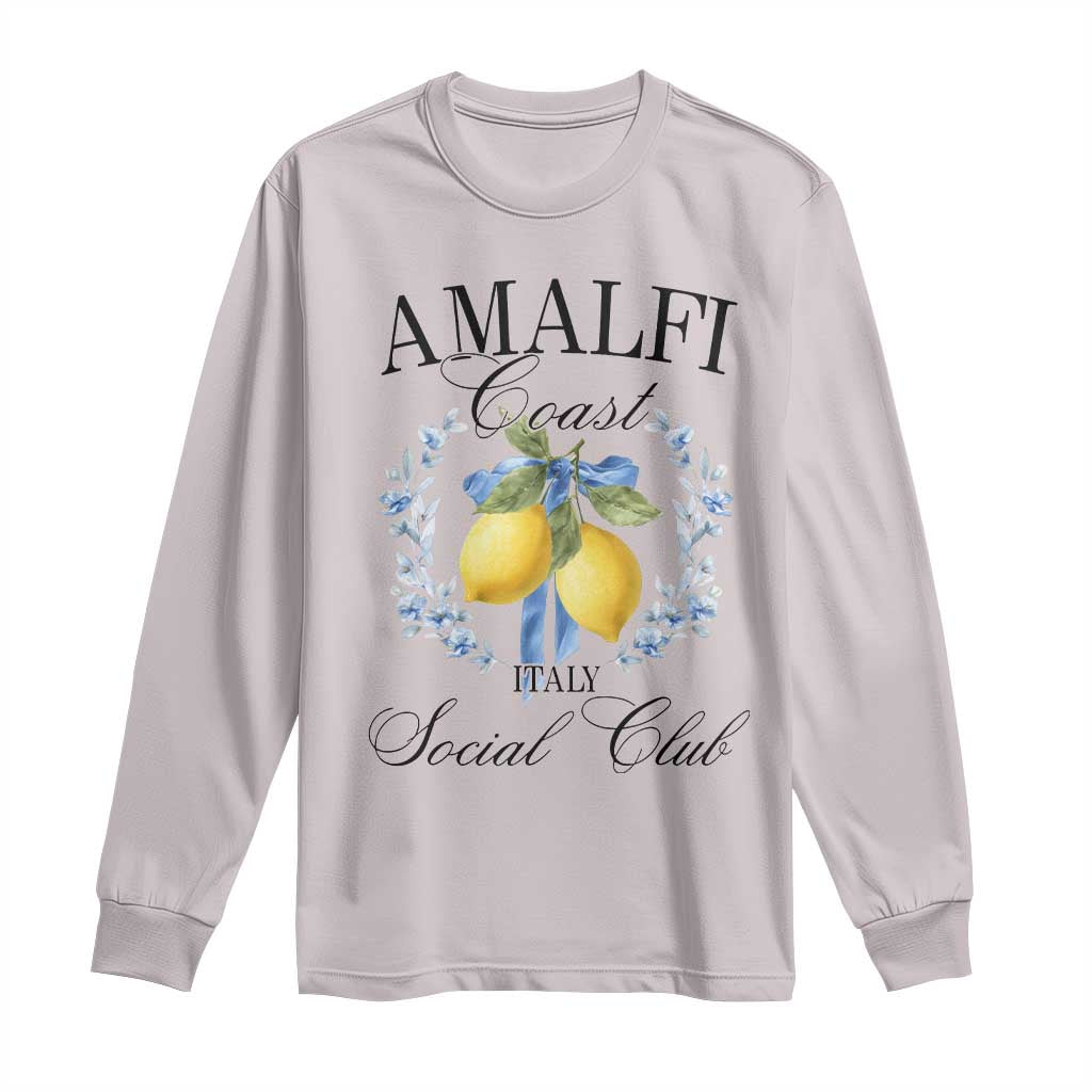 Amalfi Italy Coast Social Club Long Sleeve Shirt Coquette Bow Lemon Travel - Wonder Print Shop